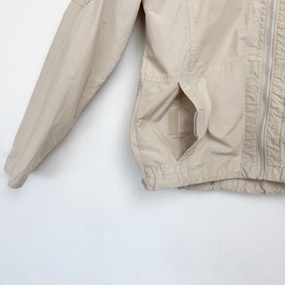 Columbia Windbreaker Jacket Beige Full Zip Hooded Size Large - Picture 2 of 10